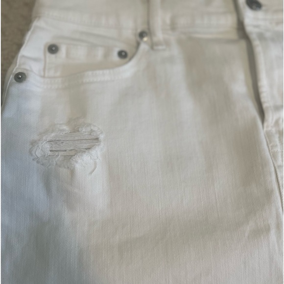 White Distressed Denim Skirt - Picture 2 of 6